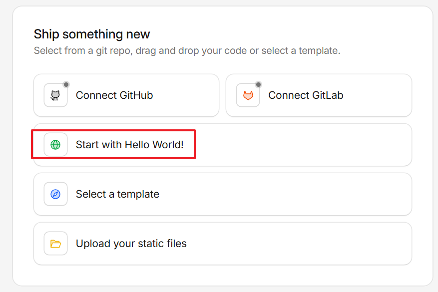 Step 2: Start with Hello World